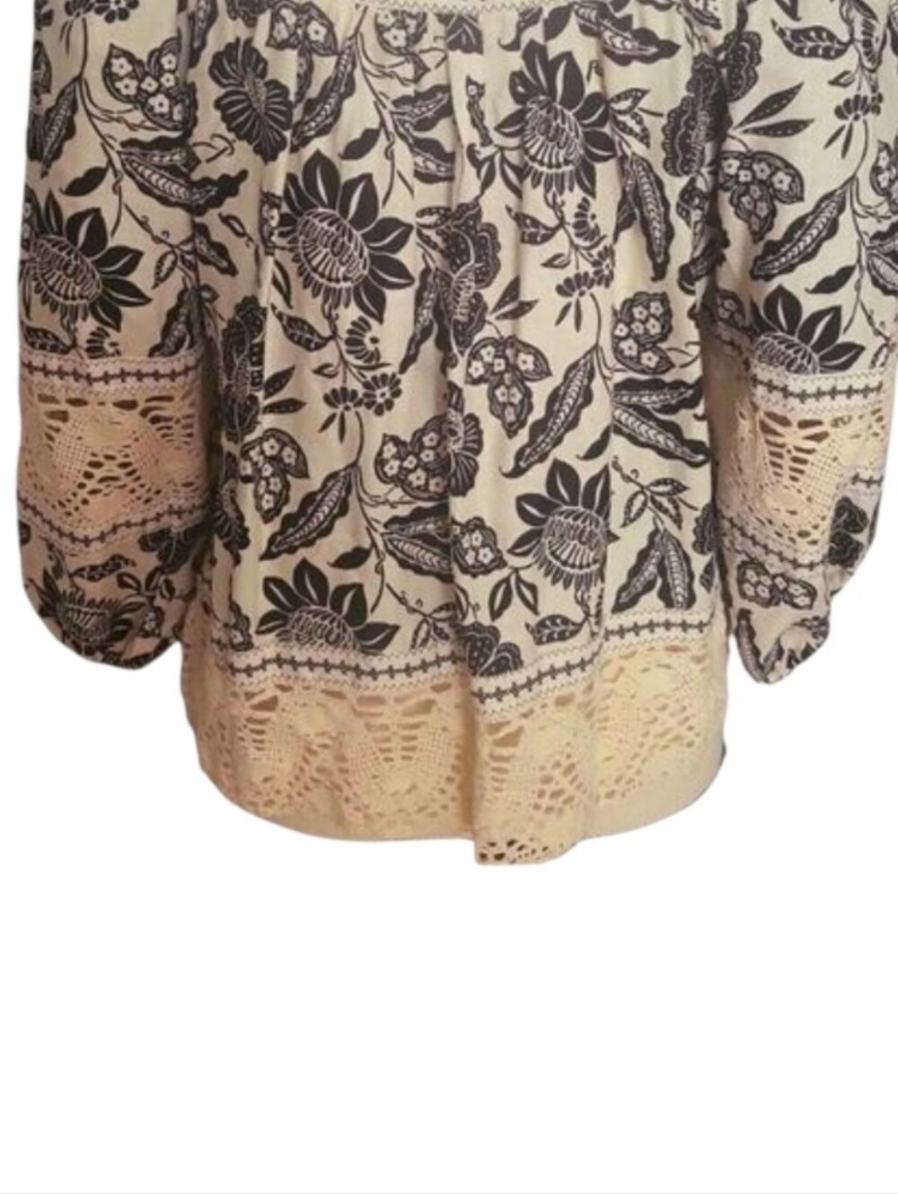 Christian Siriano New York Floral Linen Crochet Blouse – Medium - Picture 6 of 8